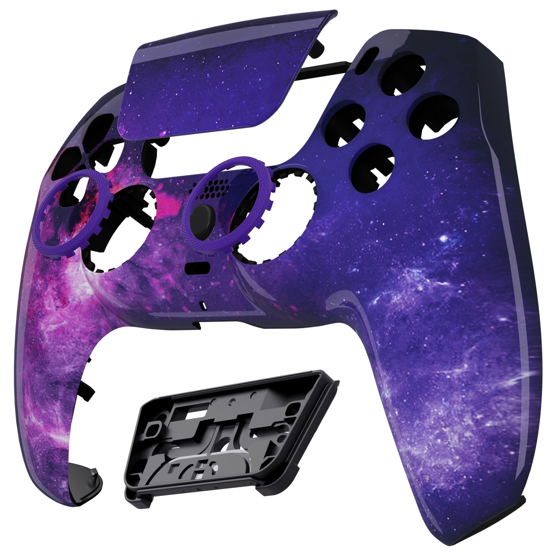 eXtremeRate LUNA Redesigned Replacement Front Shell with Touchpad Compatible with PS5 Controller BDM-010/020/030/040/050 - Nebula Galaxy eXtremeRate
