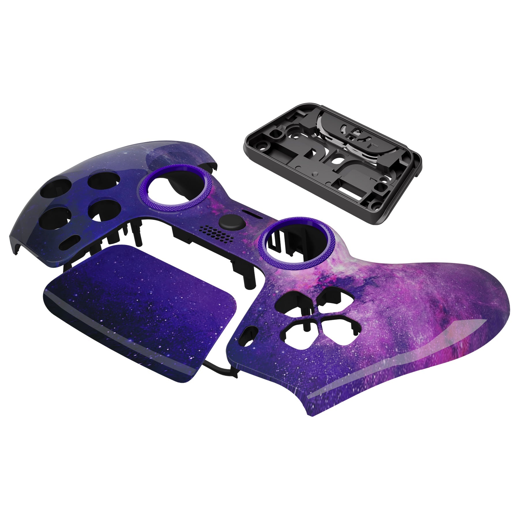 eXtremeRate LUNA Redesigned Replacement Front Shell with Touchpad Compatible with PS5 Controller BDM-010/020/030/040/050 - Nebula Galaxy eXtremeRate