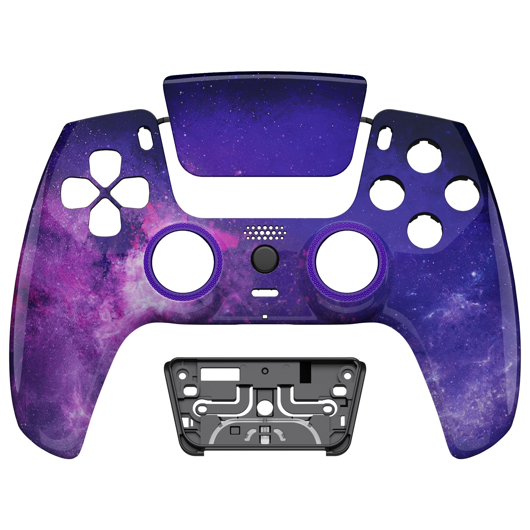 eXtremeRate LUNA Redesigned Replacement Front Shell with Touchpad Compatible with PS5 Controller BDM-010/020/030/040/050 - Nebula Galaxy eXtremeRate