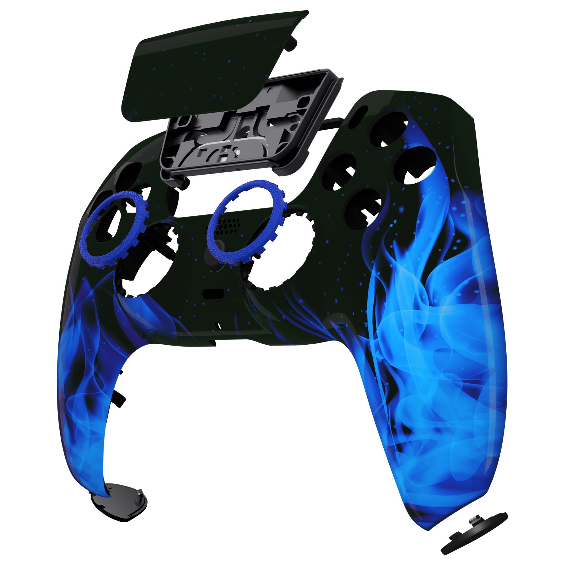 eXtremeRate LUNA Redesigned Replacement Front Shell with Touchpad Compatible with PS5 Controller BDM-010/020/030/040/050/060 - Blue Flame eXtremeRate