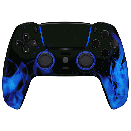 eXtremeRate LUNA Redesigned Replacement Front Shell with Touchpad Compatible with PS5 Controller BDM-010/020/030/040/050/060 - Blue Flame eXtremeRate