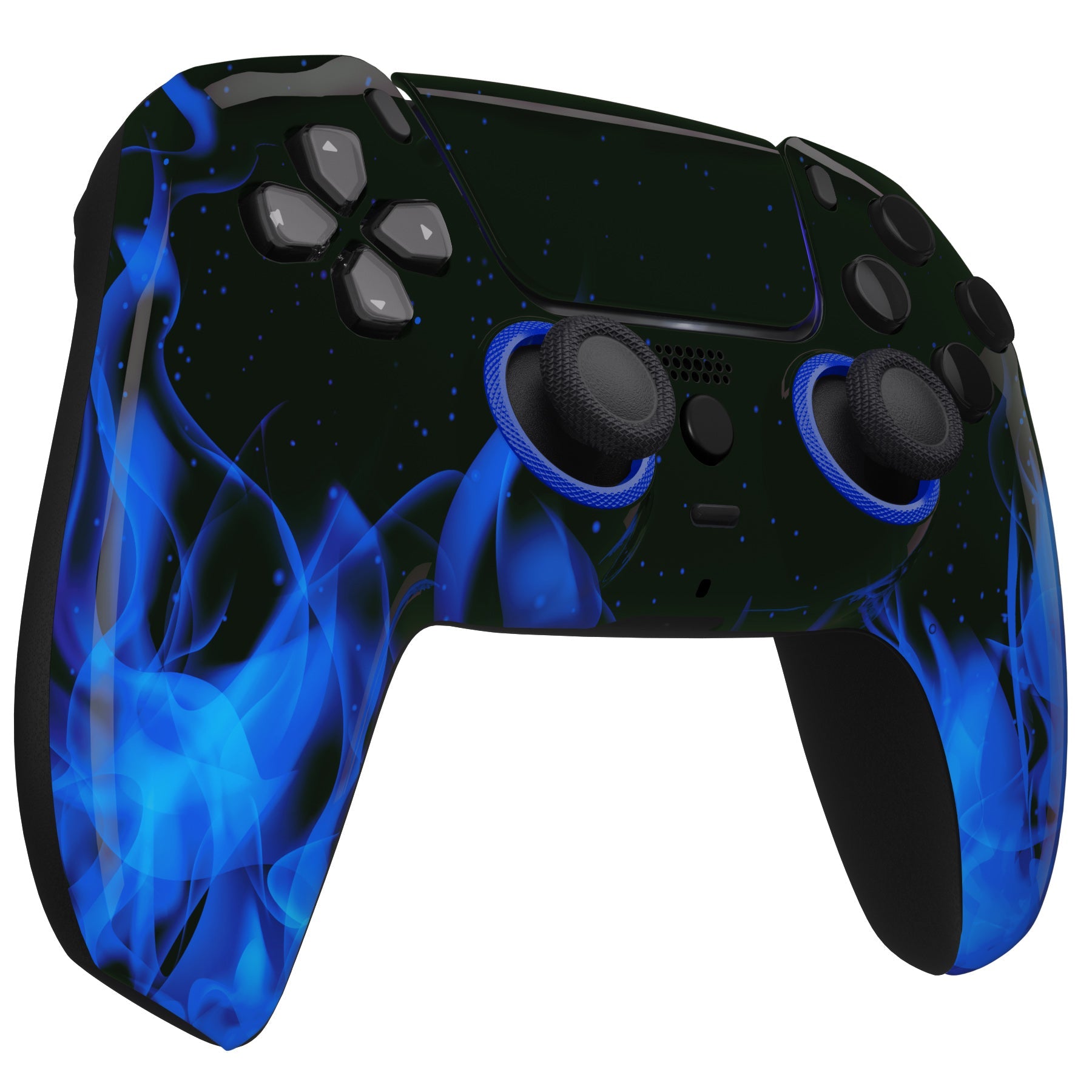 eXtremeRate LUNA Redesigned Replacement Front Shell with Touchpad Compatible with PS5 Controller BDM-010/020/030/040/050/060 - Blue Flame eXtremeRate