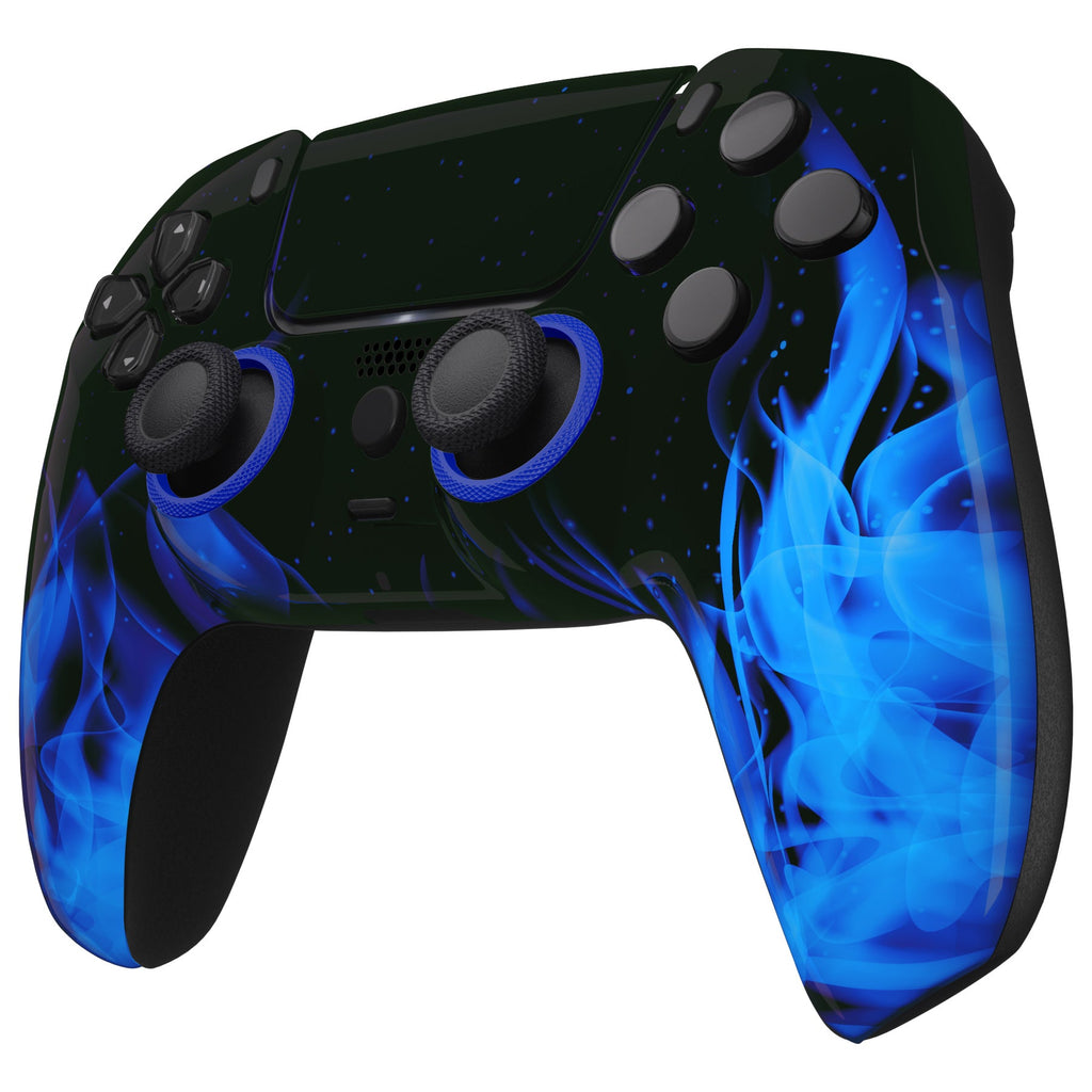 eXtremeRate LUNA Redesigned Replacement Front Shell with Touchpad Compatible with PS5 Controller BDM-010/020/030/040/050/060 - Blue Flame eXtremeRate