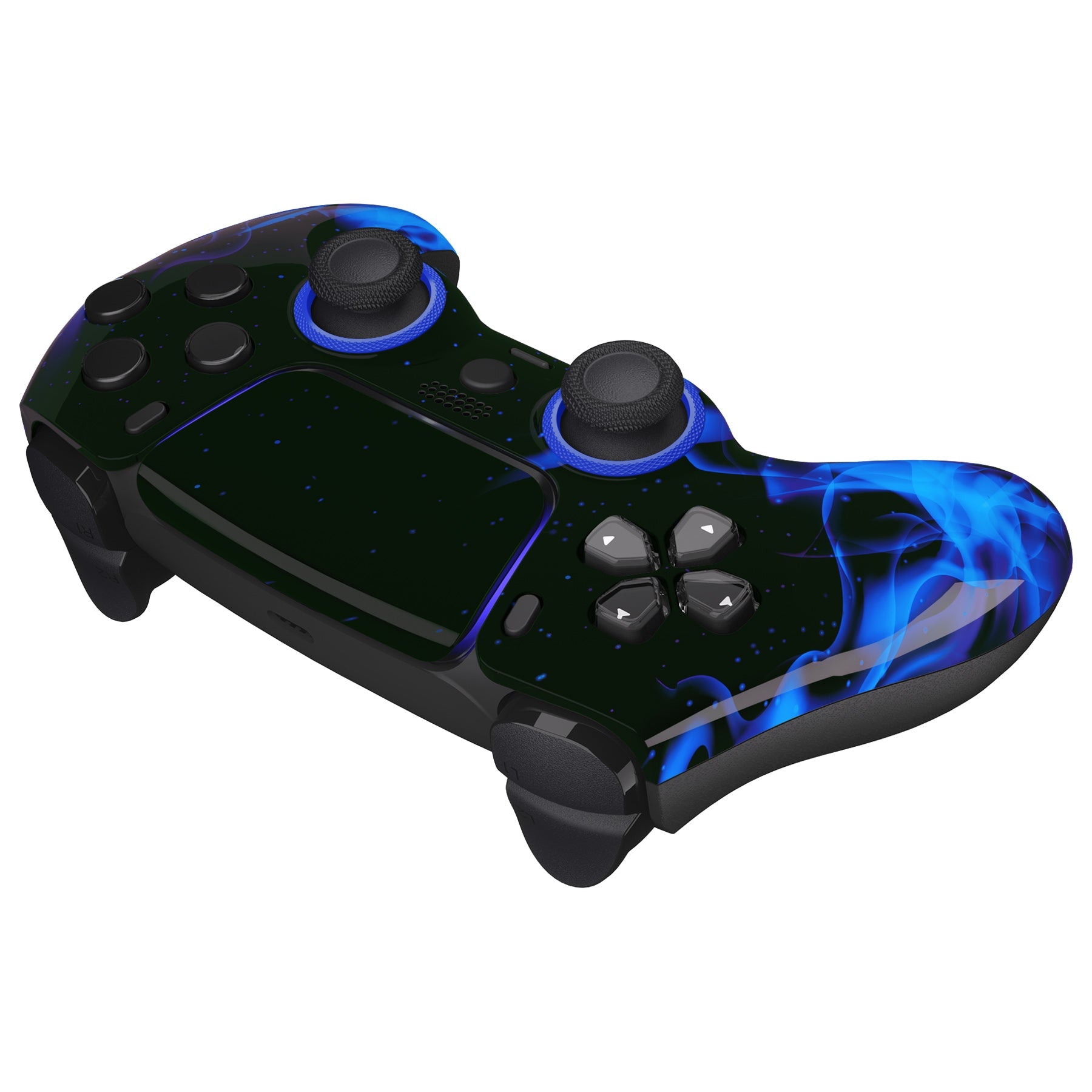 eXtremeRate LUNA Redesigned Replacement Front Shell with Touchpad Compatible with PS5 Controller BDM-010/020/030/040/050/060 - Blue Flame eXtremeRate