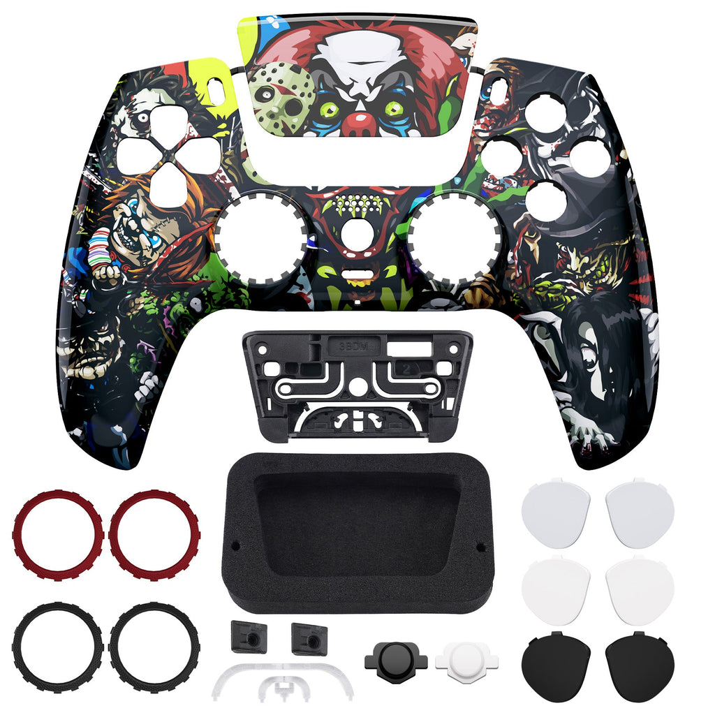 eXtremeRate LUNA Redesigned Replacement Front Shell with Touchpad Compatible with PS5 Controller BDM-010/020/030/040/050/060 - Scary Party eXtremeRate