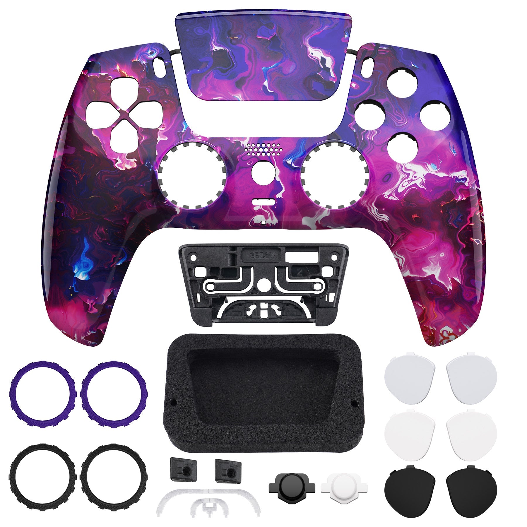eXtremeRate LUNA Redesigned Replacement Front Shell with Touchpad Compatible with PS5 Controller BDM-010/020/030/040/050 - Surreal Lava eXtremeRate