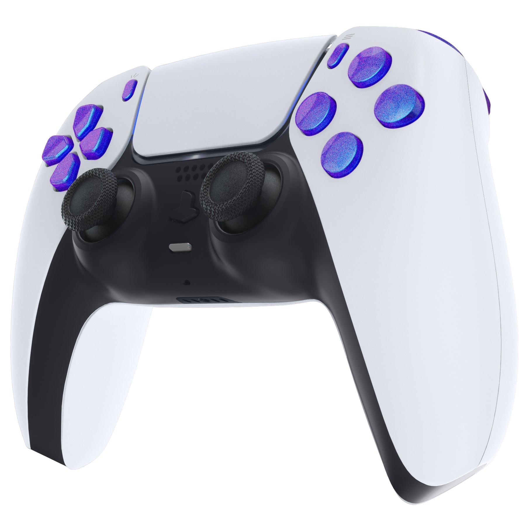 eXtremeRate Replacement Full Set Buttons Compatible with PS5 Controller BDM-030/040/050/060 - Chameleon Purple Blue eXtremeRate