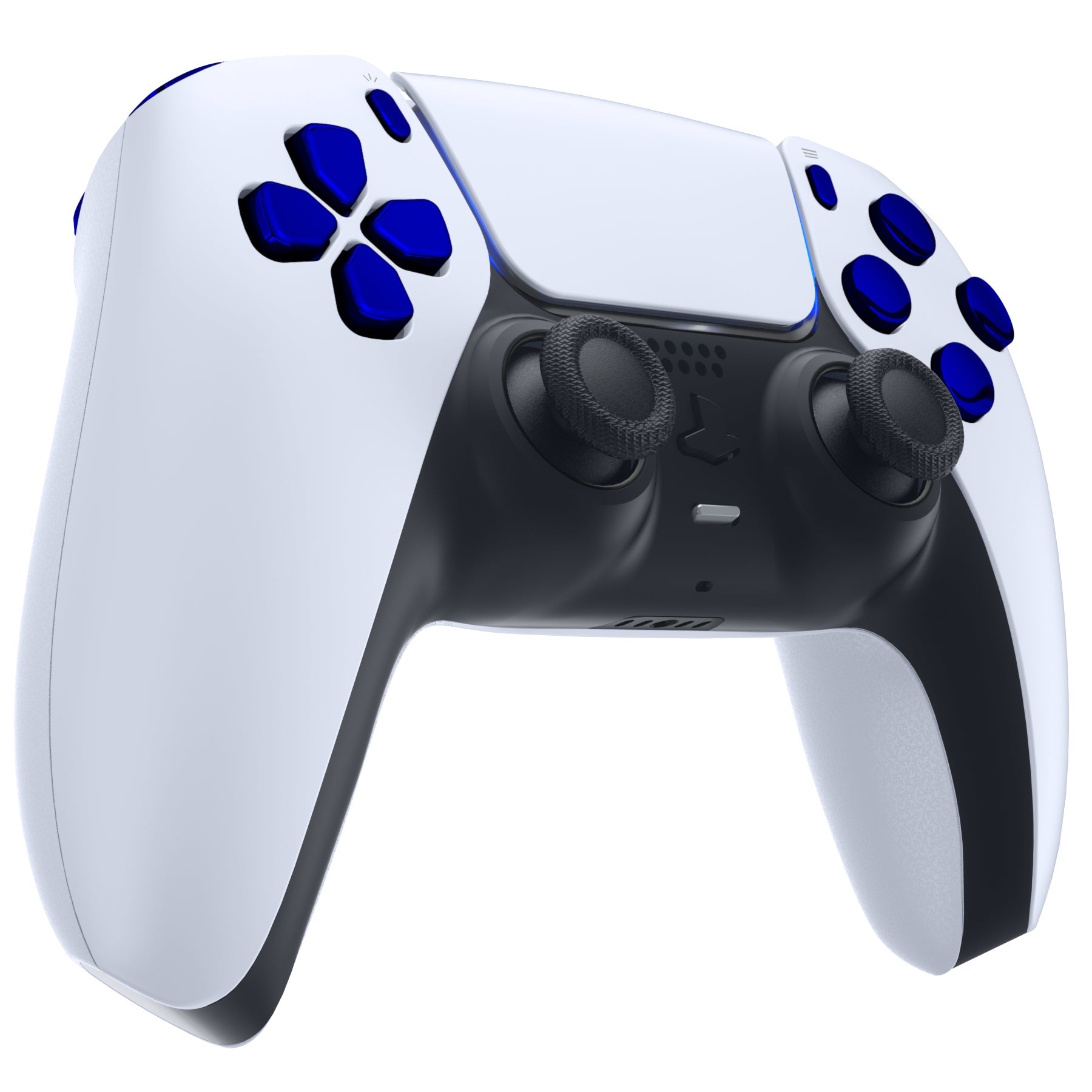 eXtremeRate Replacement Full Set Buttons Compatible with PS5 Controller BDM-030/040/050/060 - Chrome Blue eXtremeRate