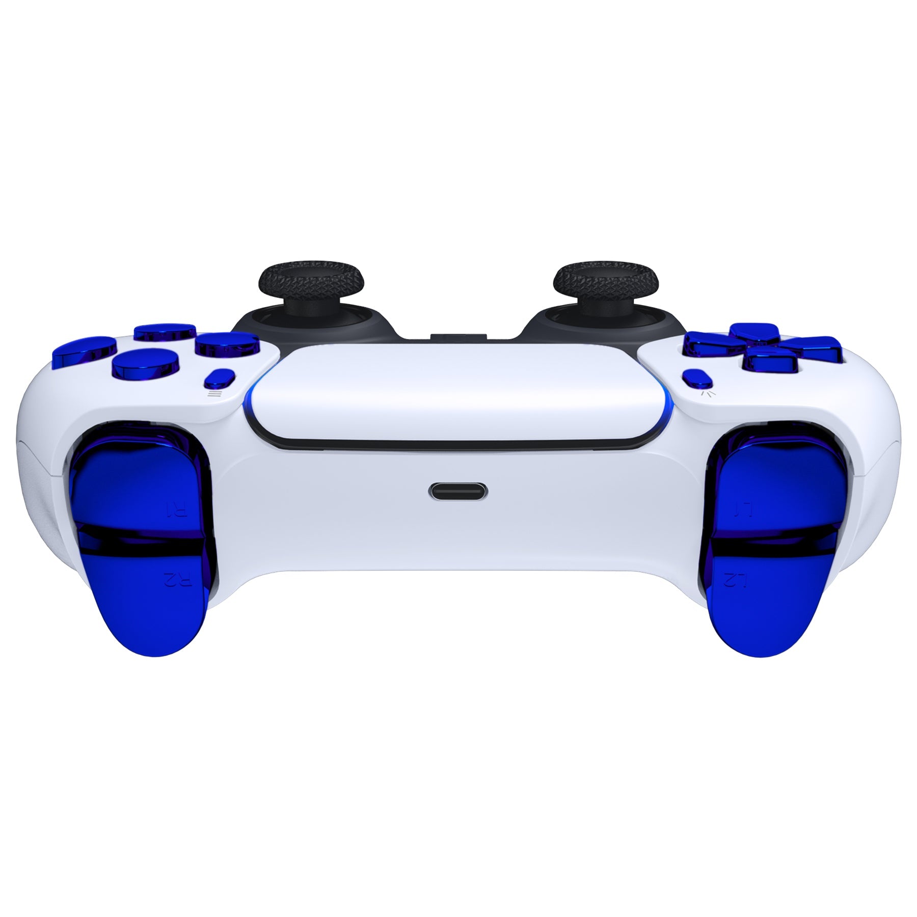 eXtremeRate Replacement Full Set Buttons Compatible with PS5 Controller BDM-030/040/050/060 - Chrome Blue eXtremeRate