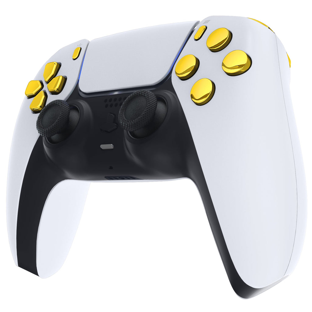 eXtremeRate Replacement Full Set Buttons Compatible with PS5 Controller BDM-030/040/050/060 - Chrome Gold eXtremeRate