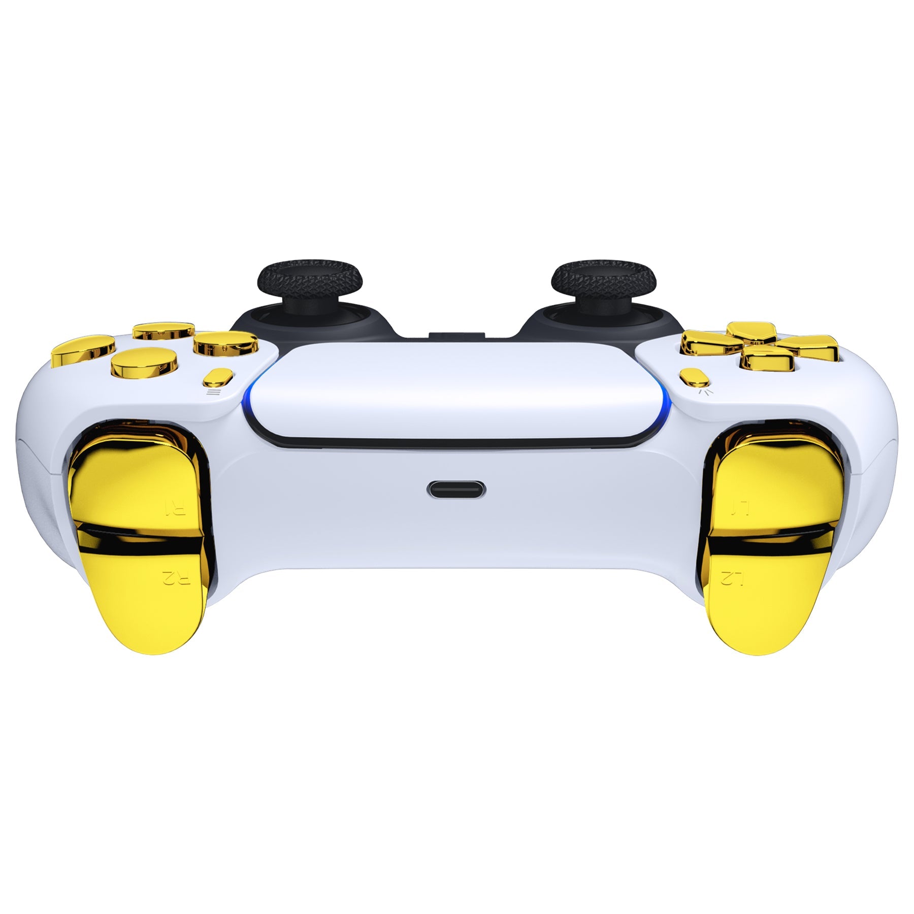 eXtremeRate Replacement Full Set Buttons Compatible with PS5 Controller BDM-030/040/050/060 - Chrome Gold eXtremeRate