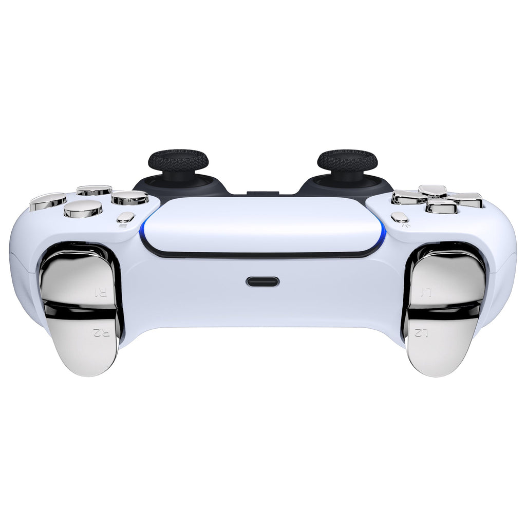 eXtremeRate Replacement Full Set Buttons Compatible with PS5 Controller BDM-030/040/050/060 - Chrome Silver eXtremeRate