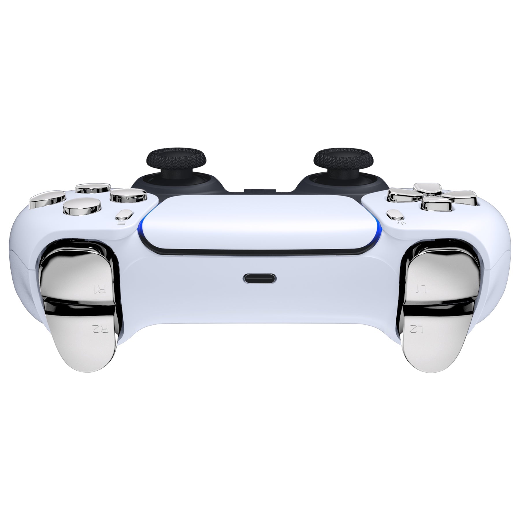 eXtremeRate Replacement Full Set Buttons Compatible with PS5 Controller BDM-030/040/050/060 - Chrome Silver eXtremeRate