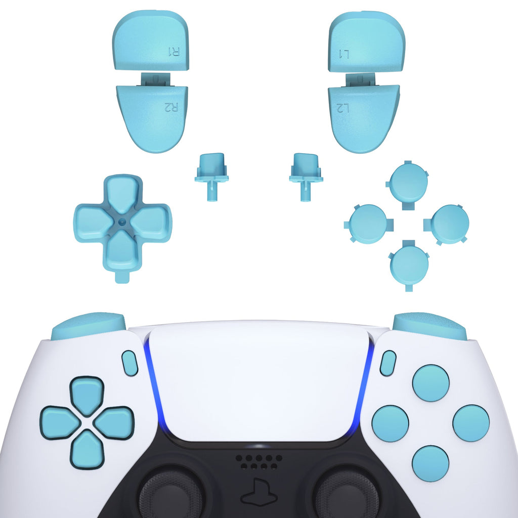 eXtremeRate Replacement Full Set Buttons Compatible with PS5 Controller BDM-030/040/050/060 - Heaven Blue eXtremeRate