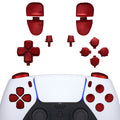 eXtremeRate Replacement Full Set Buttons Compatible with PS5 Controller BDM-030/040/050/060 - Scarlet Red eXtremeRate