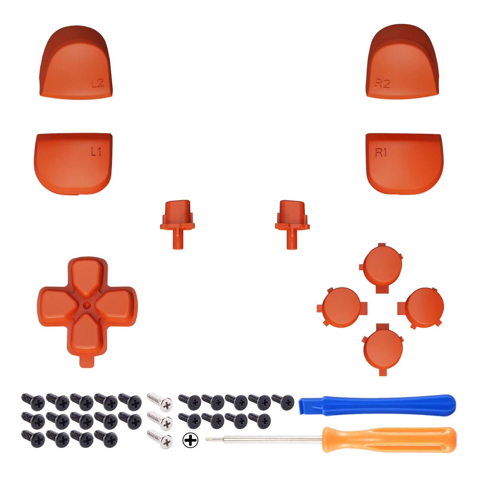eXtremeRate Replacement Full Set Buttons Compatible with PS5 Controller BDM-010/020 - Orange eXtremeRate