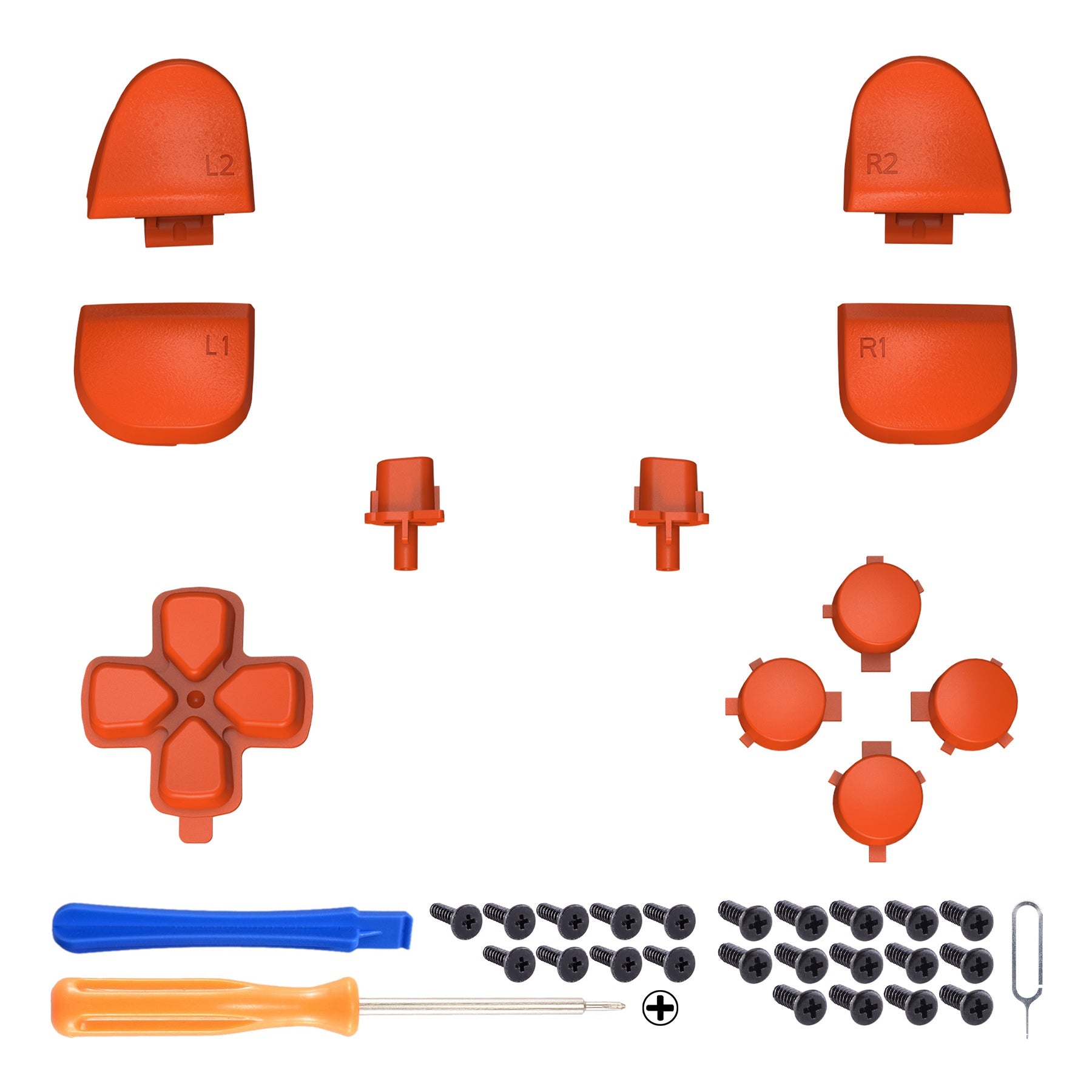 eXtremeRate Replacement Full Set Buttons Compatible with PS5 Controller BDM-030/040/050/060 - Orange eXtremeRate