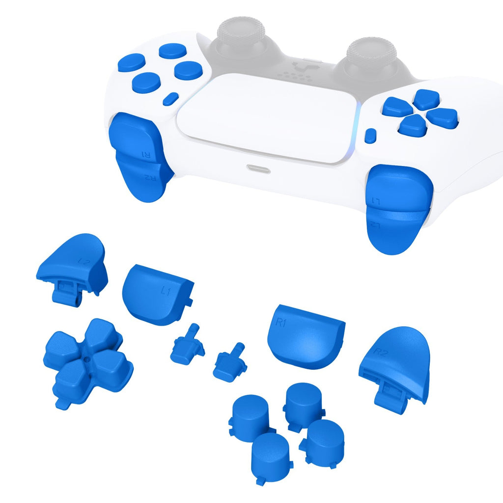eXtremeRate Replacement Full Set Buttons Compatible with PS5 Controller BDM-010/020 - Blue eXtremeRate
