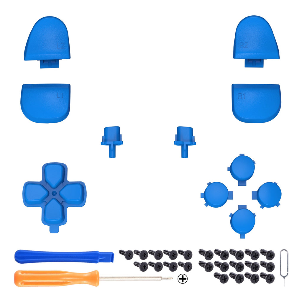 eXtremeRate Replacement Full Set Buttons Compatible with PS5 Controller BDM-030/040/050/060 - Blue eXtremeRate