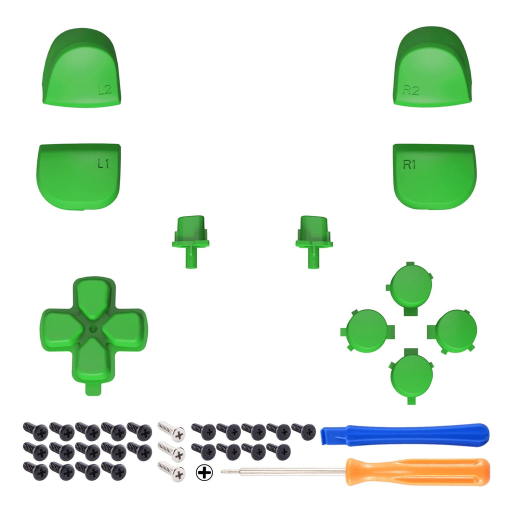 eXtremeRate Replacement Full Set Buttons Compatible with PS5 Controller BDM-010/020 - Green eXtremeRate