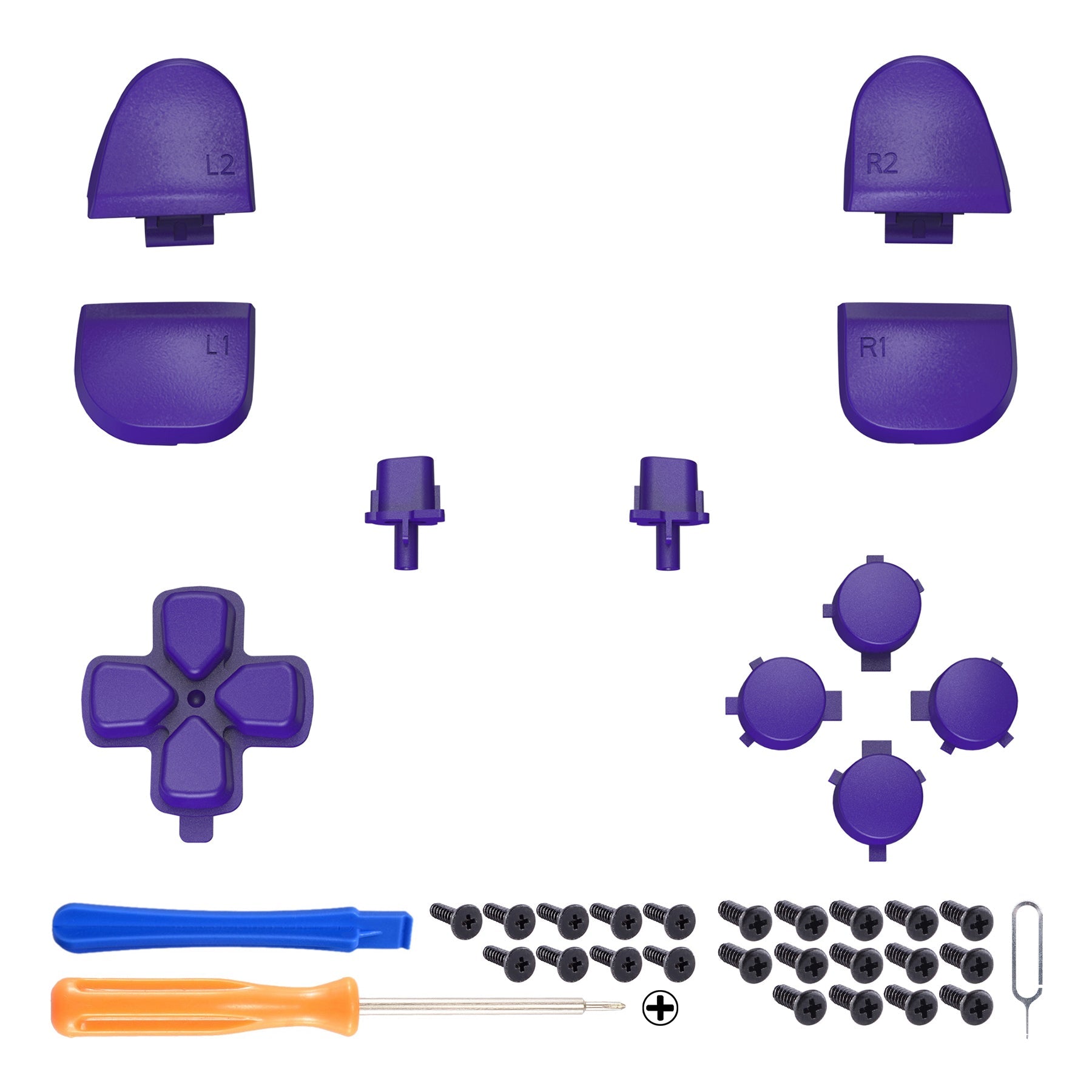 eXtremeRate Replacement Full Set Buttons Compatible with PS5 Controller BDM-030/040/050/060 - Purple eXtremeRate