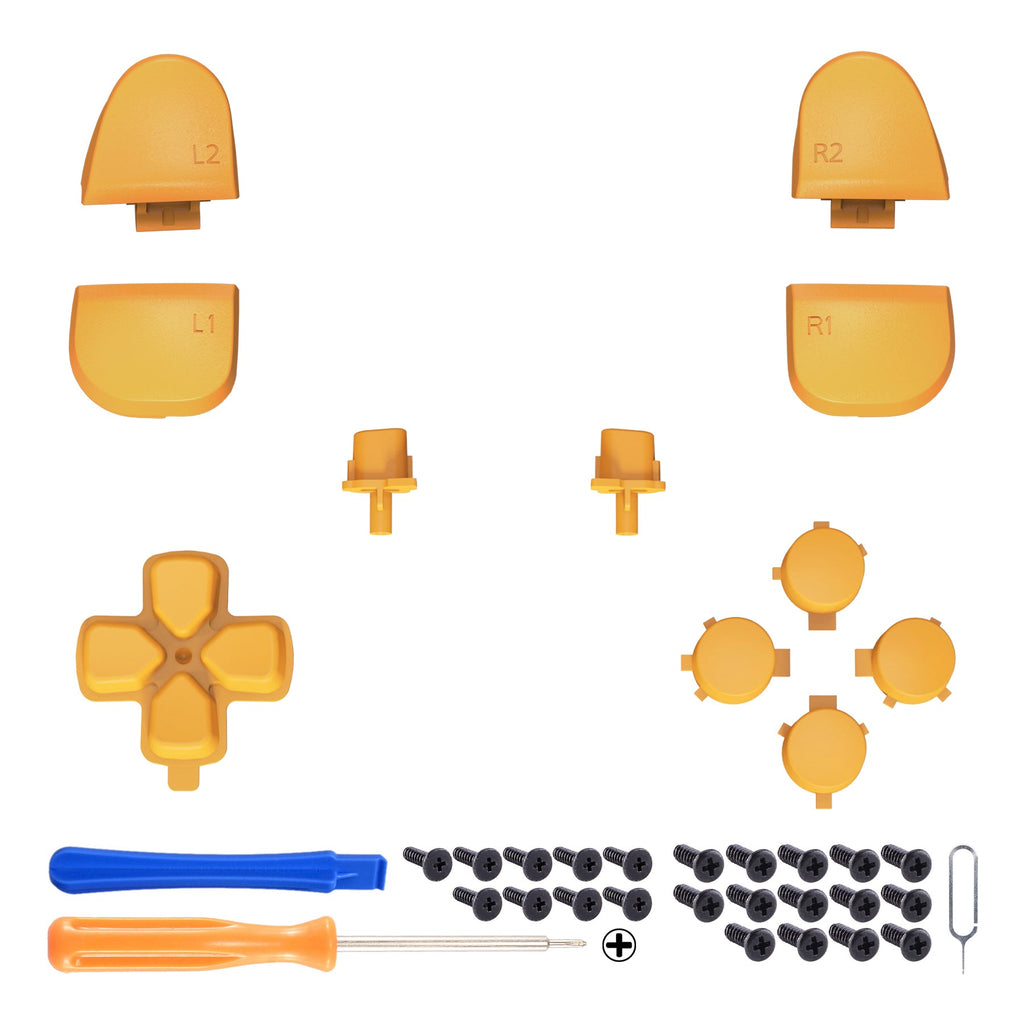 eXtremeRate Replacement Full Set Buttons Compatible with PS5 Controller BDM-030/040/050/060 - Caution Yellow eXtremeRate