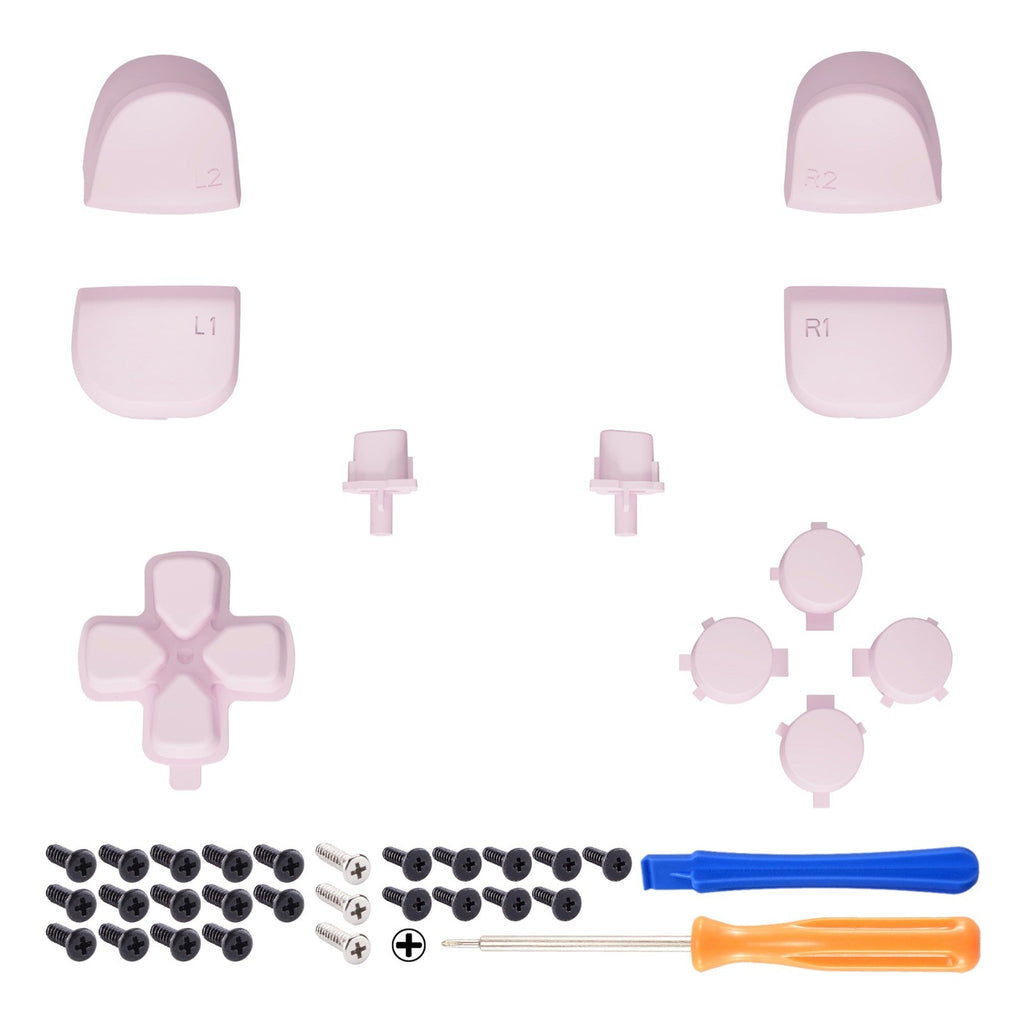 eXtremeRate Replacement Full Set Buttons Compatible with PS5 Controller BDM-010/020 - Cherry Blossoms Pink eXtremeRate