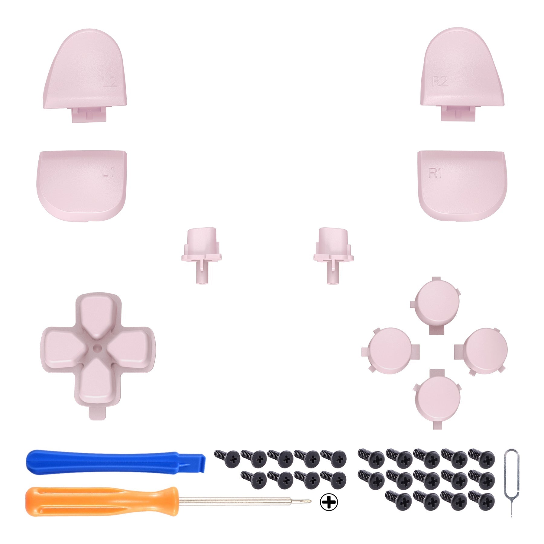 eXtremeRate Replacement Full Set Buttons Compatible with PS5 Controller BDM-030/040/050/060 - Cherry Blossoms Pink eXtremeRate