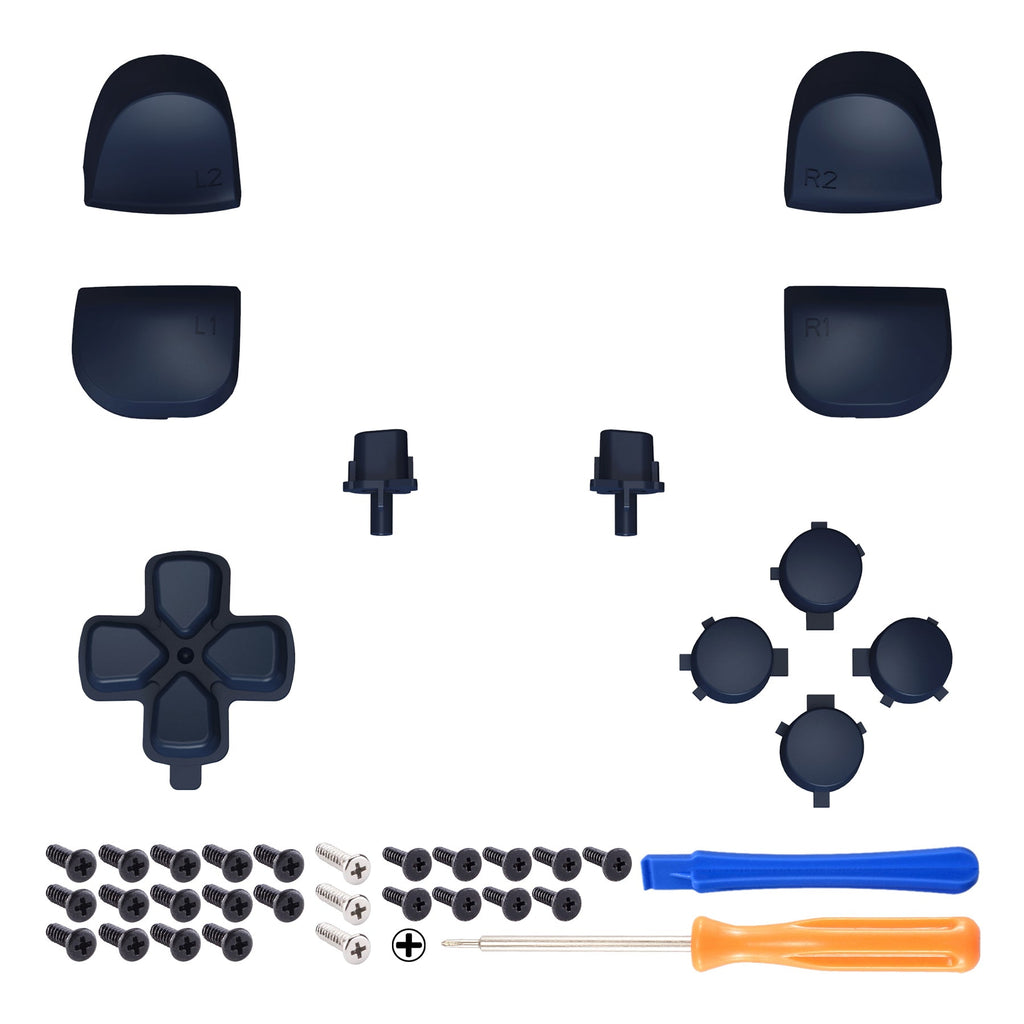 eXtremeRate Replacement Full Set Buttons Compatible with PS5 Controller BDM-010/020 - Midnight Blue eXtremeRate