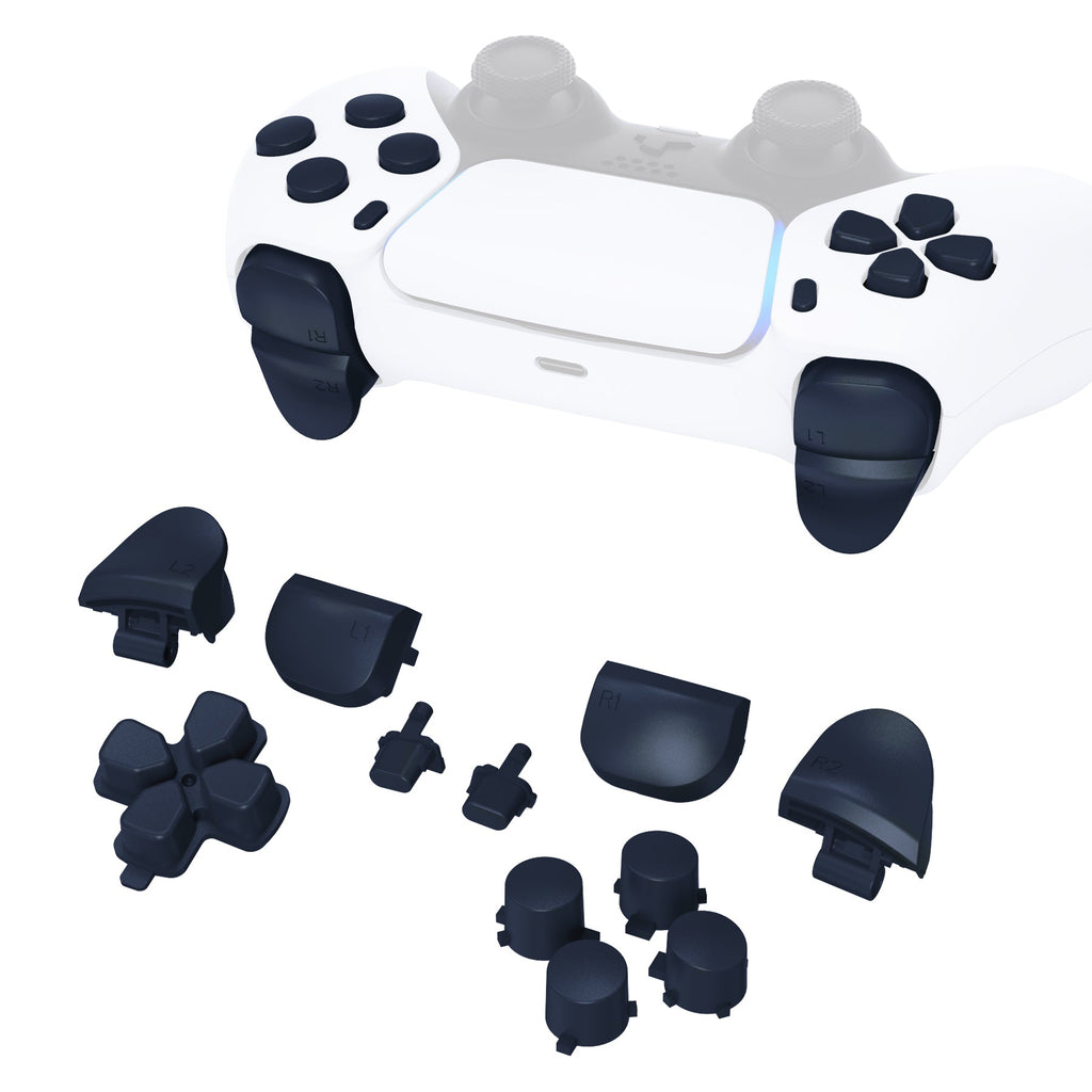 eXtremeRate Replacement Full Set Buttons Compatible with PS5 Controller BDM-010/020 - Midnight Blue eXtremeRate