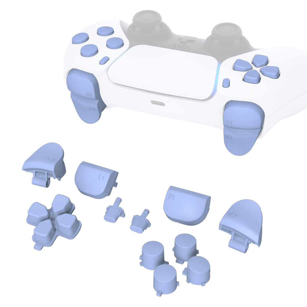eXtremeRate Replacement Full Set Buttons Compatible with PS5 Controller BDM-010/020 - Light Violet eXtremeRate