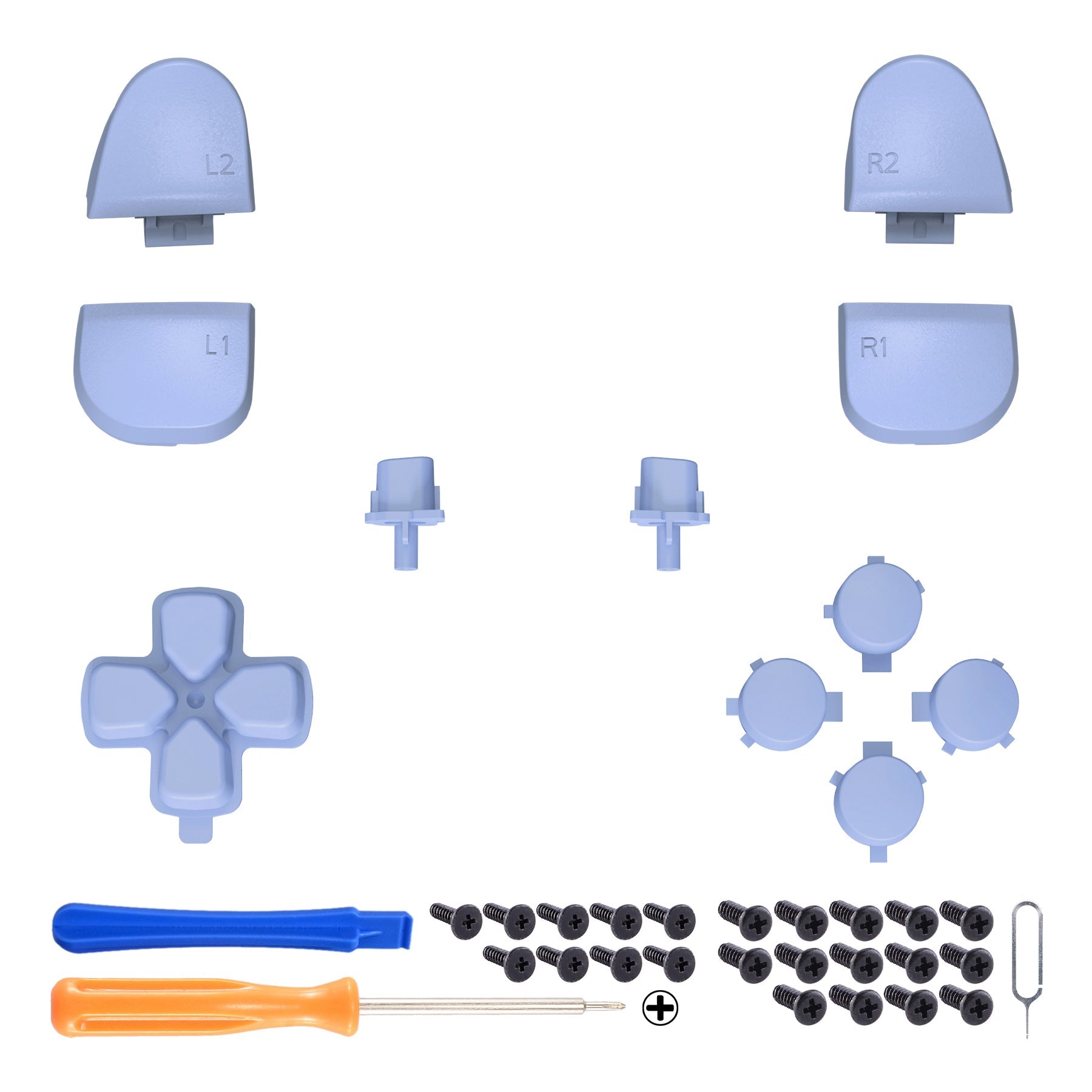 eXtremeRate Replacement Full Set Buttons Compatible with PS5 Controller BDM-030/040/050/060 - Light Violet eXtremeRate