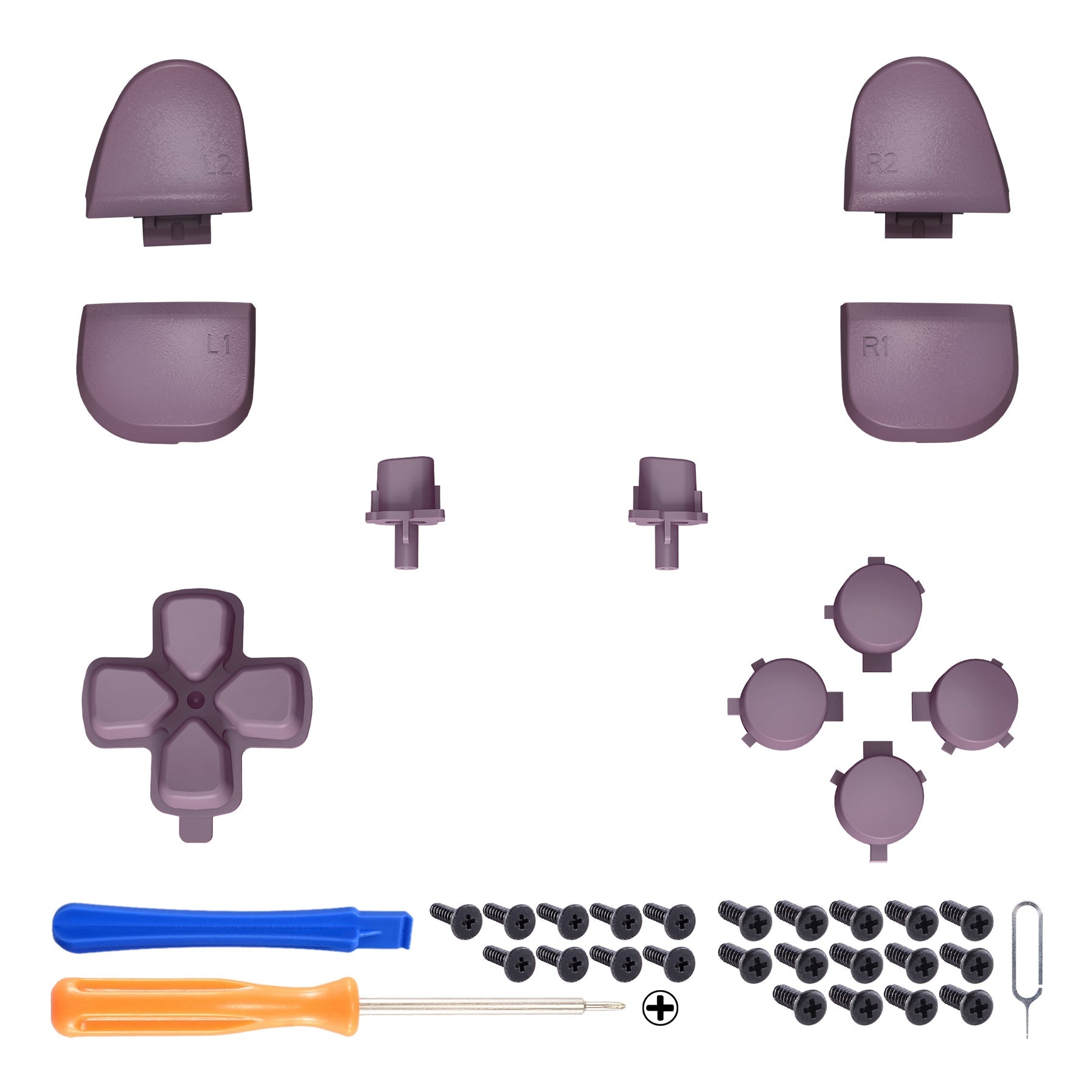 eXtremeRate Replacement Full Set Buttons Compatible with PS5 Controller BDM-030/040/050/060 - Dark Grayish Violet eXtremeRate