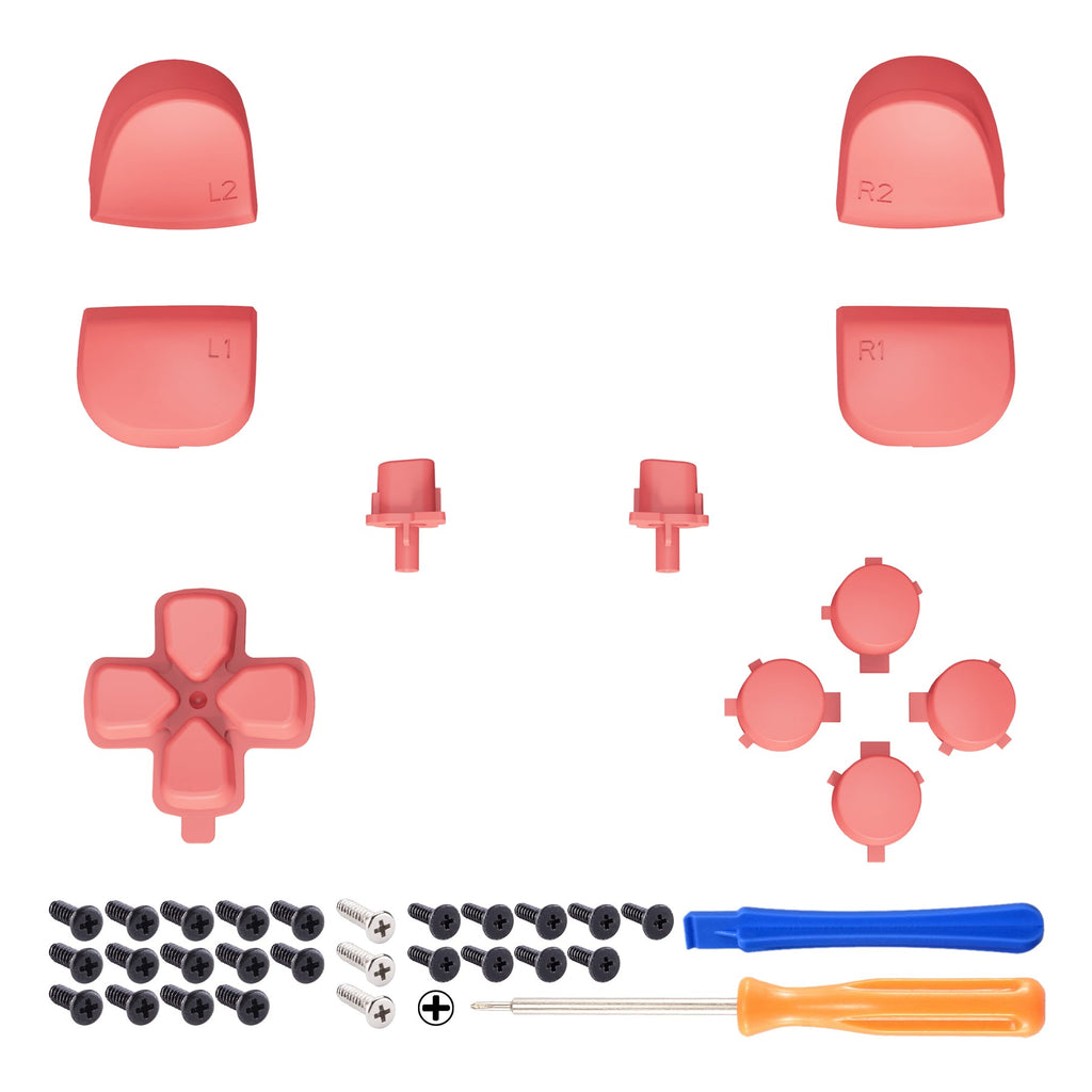 eXtremeRate Replacement Full Set Buttons Compatible with PS5 Controller BDM-010/020 - Coral eXtremeRate