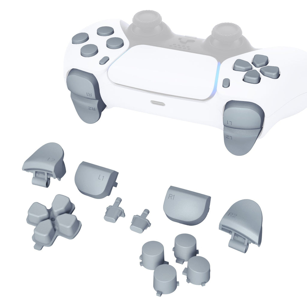 eXtremeRate Replacement Full Set Buttons Compatible with PS5 Controller BDM-010/020 - New Hope Gray eXtremeRate