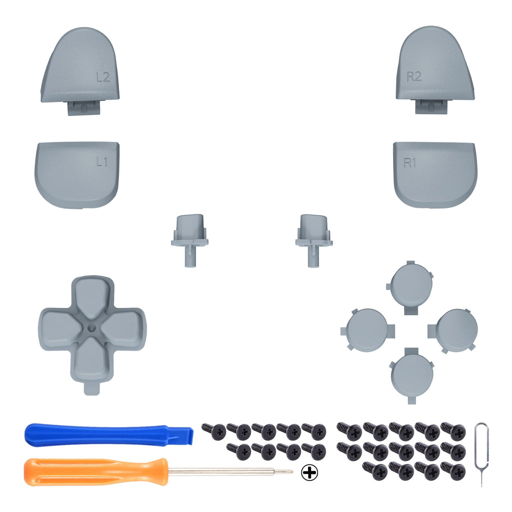 eXtremeRate Replacement Full Set Buttons Compatible with PS5 Controller BDM-030/040/050/060 - New Hope Gray eXtremeRate