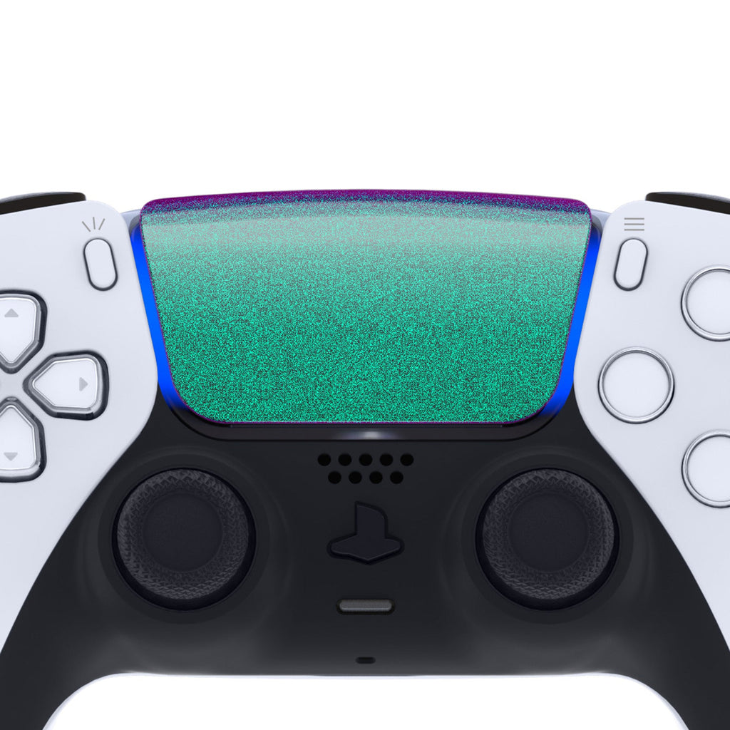 eXtremeRate Replacement Custom Touchpad Cover Compatible with PS5 Controller BDM-010/020/030/040/050/060 - Chameleon Green Purple eXtremeRate
