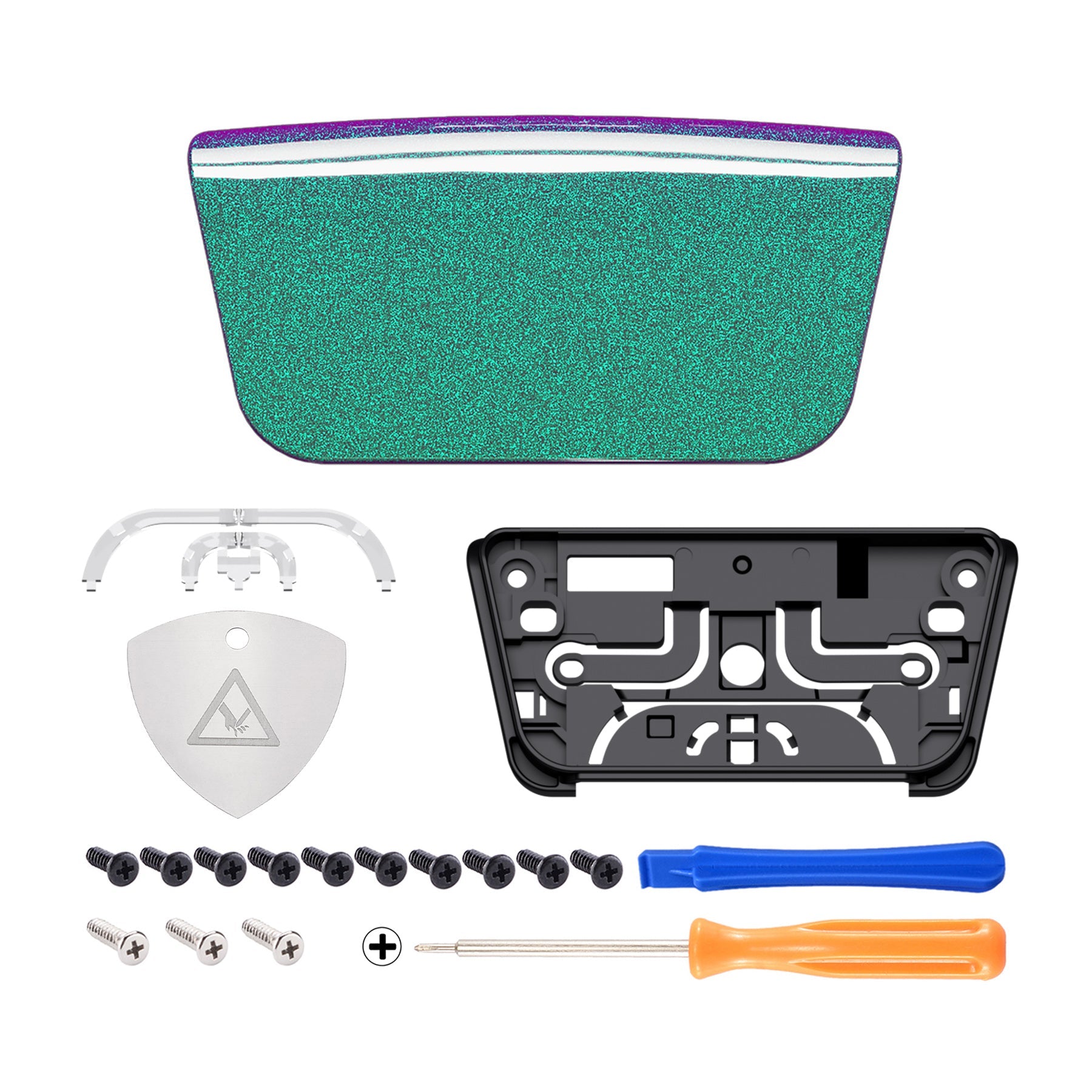 eXtremeRate Replacement Custom Touchpad Cover Compatible with PS5 Controller BDM-010/020/030/040/050/060 - Chameleon Green Purple eXtremeRate