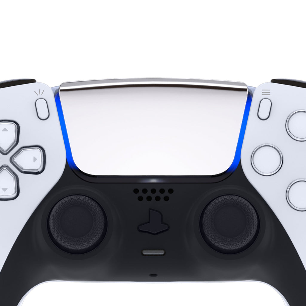 eXtremeRate Replacement Custom Touchpad Cover Compatible with PS5 Controller BDM-010/020/030/040/050/060 - Chrome Silver eXtremeRate