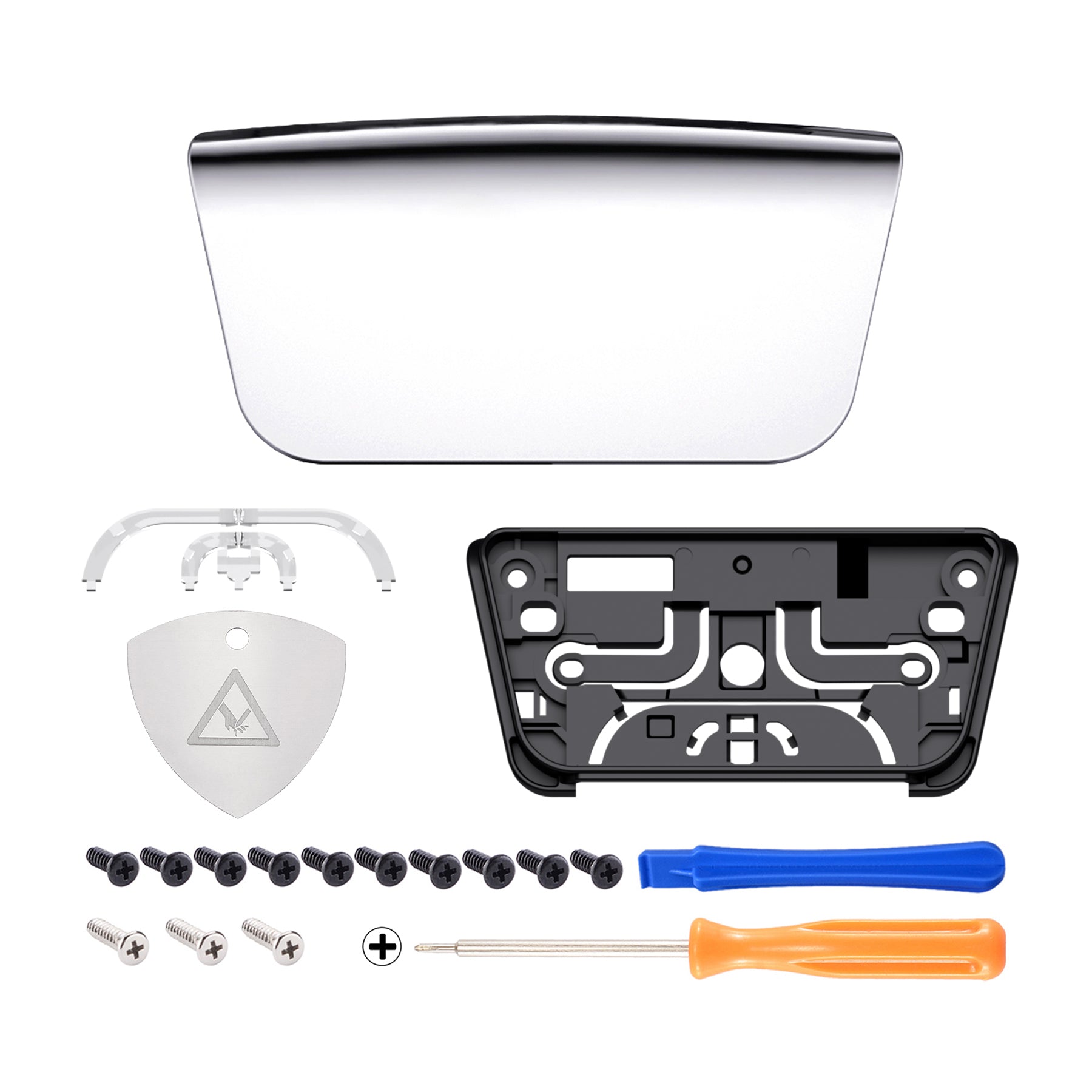 eXtremeRate Replacement Custom Touchpad Cover Compatible with PS5 Controller BDM-010/020/030/040/050/060 - Chrome Silver eXtremeRate