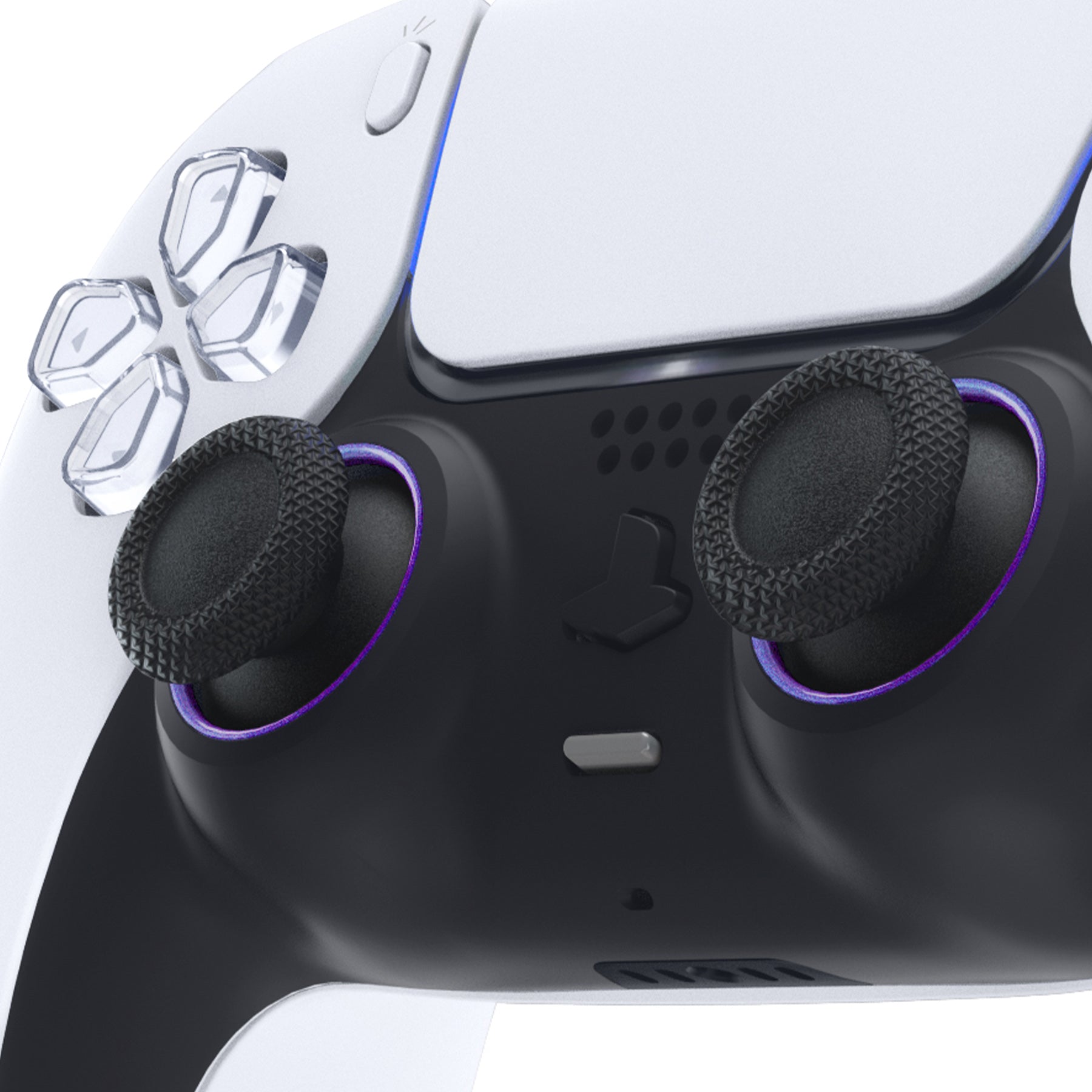 eXtremeRate Custom Replacement Accent Rings for PS5 Controller - Chameleon Purple Blue Glossy eXtremeRate
