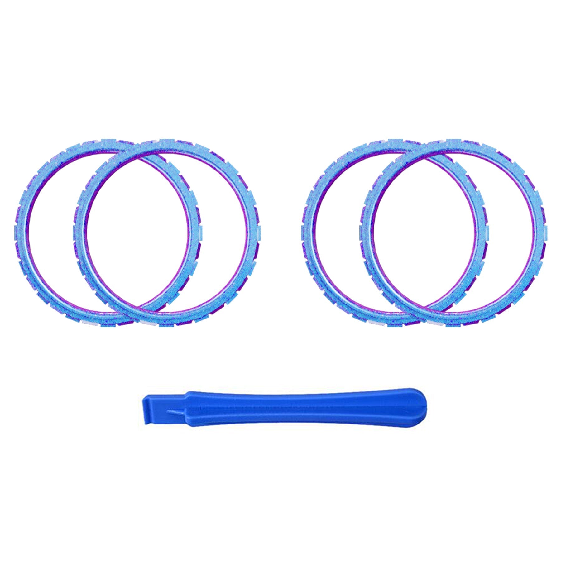 eXtremeRate Custom Replacement Accent Rings for PS5 Controller - Chameleon Purple Blue Glossy eXtremeRate