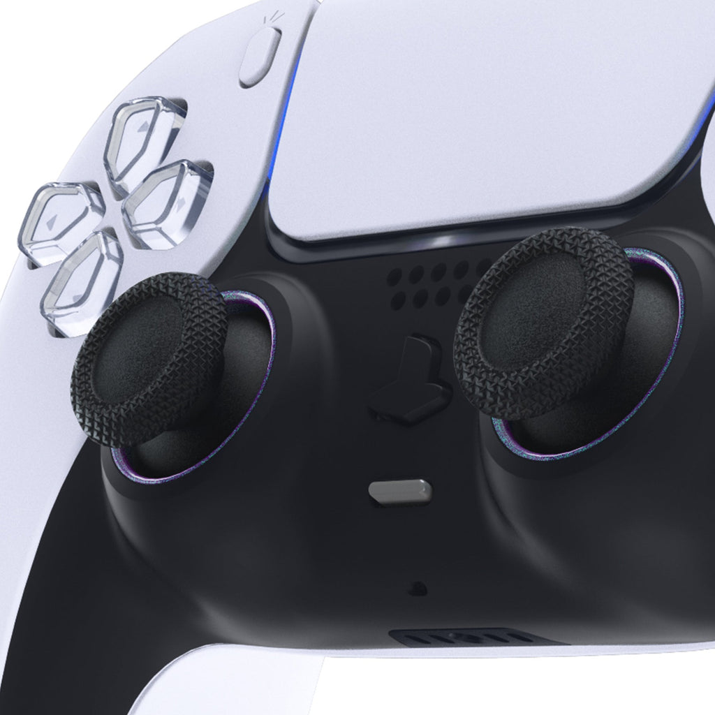 eXtremeRate Custom Replacement Accent Rings for PS5 Controller - Chameleon Green Purple Glossy eXtremeRate
