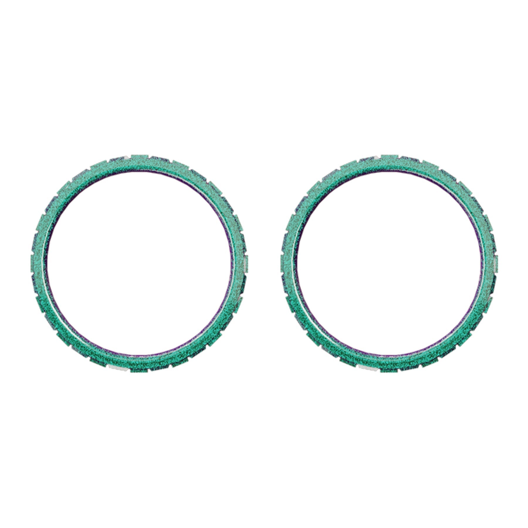 eXtremeRate Custom Replacement Accent Rings for PS5 Controller - Chameleon Green Purple Glossy eXtremeRate
