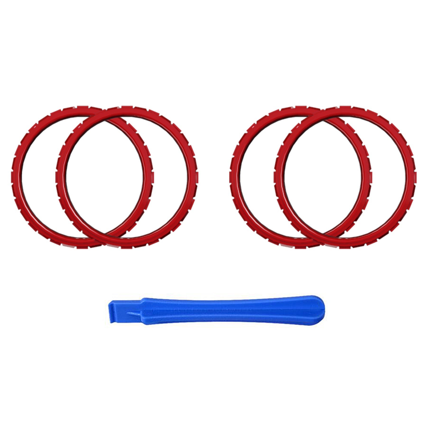 eXtremeRate Custom Replacement Accent Rings for PS5 Controller - Scarlet Red eXtremeRate
