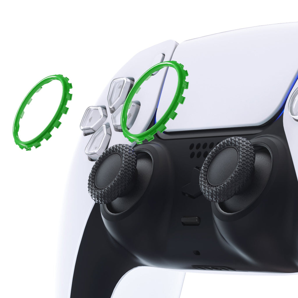 eXtremeRate Custom Replacement Accent Rings for PS5 Controller - Green eXtremeRate
