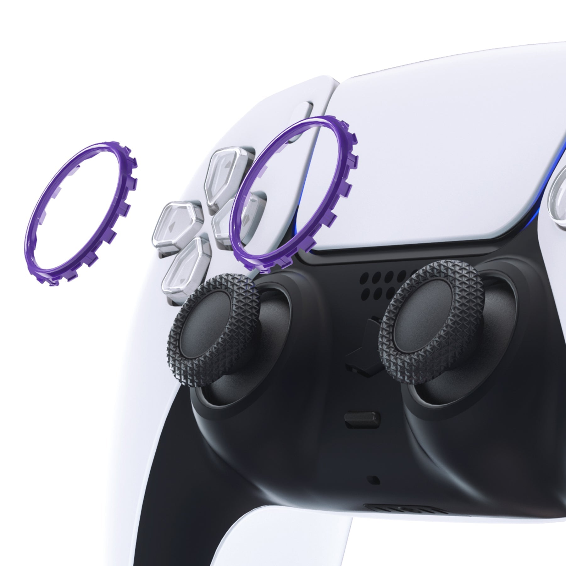 eXtremeRate Custom Replacement Accent Rings for PS5 Controller - Purple eXtremeRate