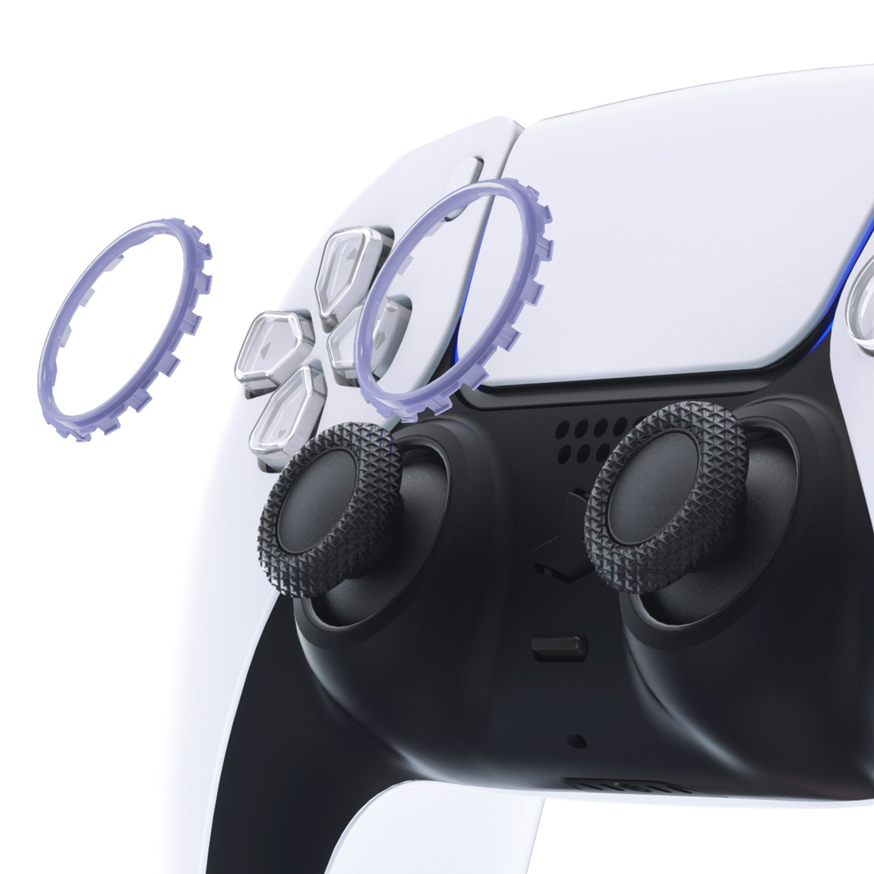 eXtremeRate Custom Replacement Accent Rings for PS5 Controller - Light Violet eXtremeRate