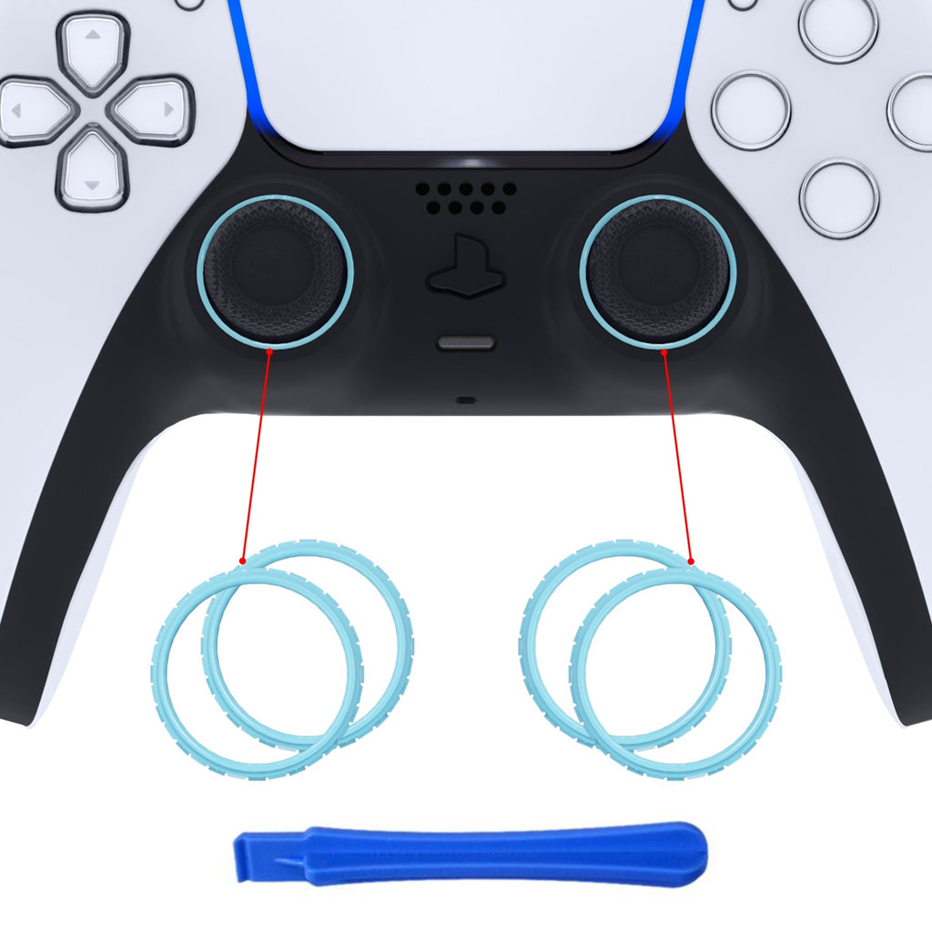 eXtremeRate Custom Replacement Accent Rings for PS5 Controller - Heaven Blue eXtremeRate
