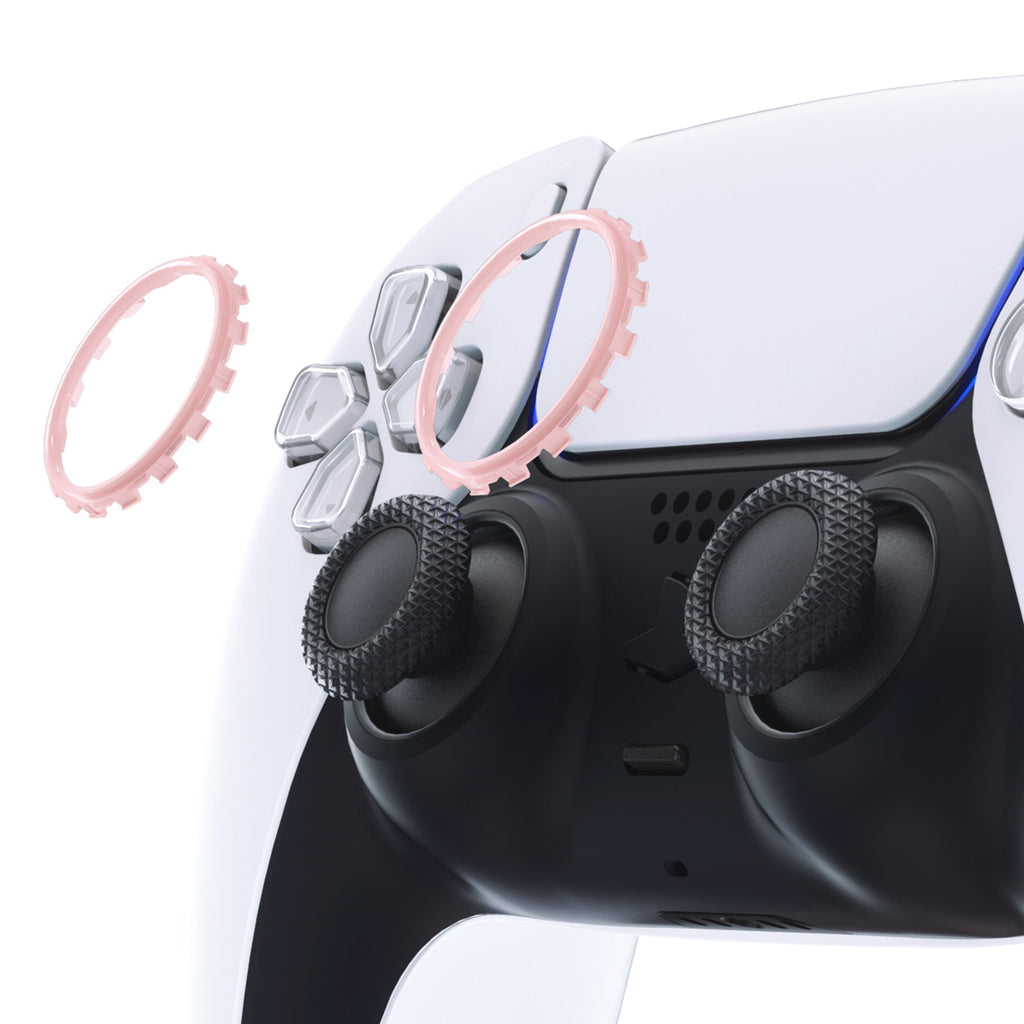 eXtremeRate Custom Replacement Accent Rings for PS5 Controller - Cherry Blossoms Pink eXtremeRate